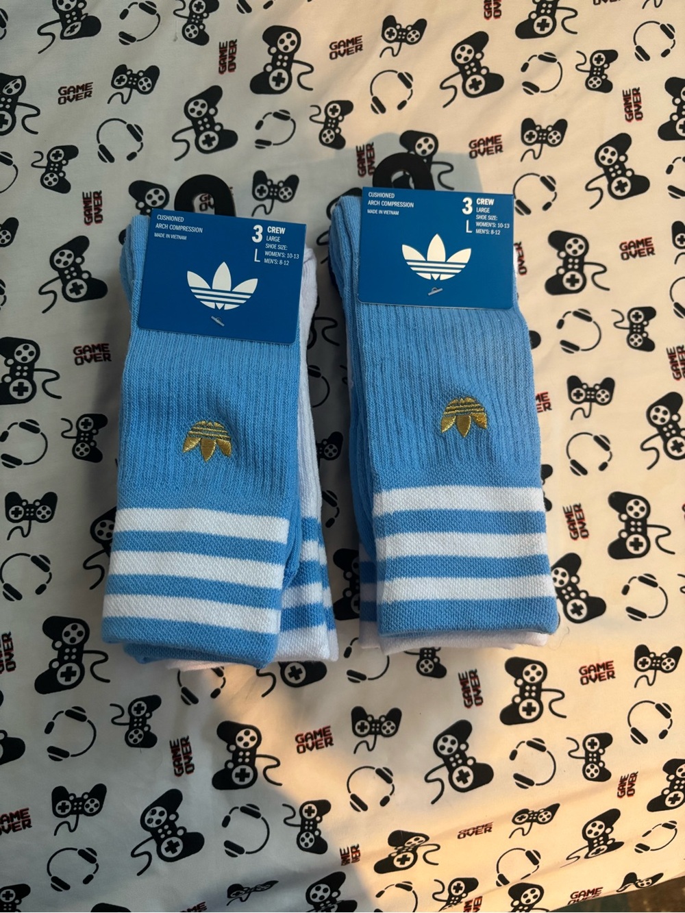 Adidas Mens Crew Cushioned  Socks 3 Prs  Originals Arch Compression  SZ 8-12